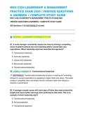WGU C229 LEADERSHIP & MANAGEMENT PRACTICE EXAM 2026 &vert; VERIFIED QUESTIONS & ANSWERS &plus; COMPLETE STUDY GUIDE