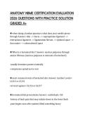 ANATOMY NBME CERTIFICATION EVALUATION 2026 QUESTIONS WITH PRACTICE SOLUTION GRADED A&plus;