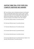 ANATOMY NBME FINAL STUDY PAPER 2026 COMPLETE QUESTIONS AND ANSWERS