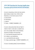 ATI CMS Nutrition for Nursing Application Exercises QUESTIONS WITH ANSWERS