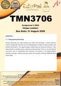TMN3706 Assignment 5 &lpar;COMPLETE ANSWERS&rpar; 2026 - DUE September 2026