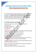 Medication Aide Exam Test Bank 2025&sol;2026 &ndash; Most Comprehensive&comma; Verified Q&A&comma; Latest Updates&comma; Most Tested & Difficult Questions&comma; Complete Study Guide to Pass