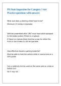 PA State Inspection for Category 1 test Practice questions with answers