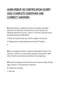 AORN PERIOP 101 CERTIFICATION SCRIPT 2026 COMPLETE QUESTIONS AND CORRECT ANSWERS