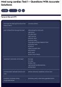 Med surg cardiac Test 1 &ndash; Questions With Accurate Solutions
