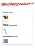 SURGICAL INSTRUMENTS QUIZ 2026-2027 NEWEST VERSION WITH  COMPLETE QUESTIONS AND CORRECT DETAILED ANSWERS  VERIFIED 100&percnt; ALREDY GRADED A&plus; 