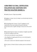 AORN PERIOP 101 FINAL CERTIFICATION EVALUATION 2026 QUESTIONS WITH PRACTICE SOLUTION GRADED A