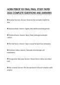 AORN PERIOP 101 FINAL FINAL STUDY PAPER 2026 COMPLETE QUESTIONS AND ANSWERS