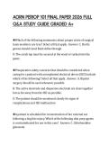AORN PERIOP 101 FINAL PAPER 2026 FULL Q&A STUDY GUIDE GRADED A&plus;