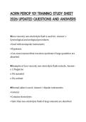 AORN PERIOP 101 TRAINING STUDY SHEET 2026 UPDATED QUESTIONS AND ANSWERS