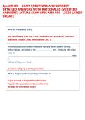 Epic AMB400 &ndash; EXAM QUESTIONS AND CORRECT  DETAILED ANSWERS WITH RATIONALES &lpar;VERIFIED  ANSWERS&rpar; ACTUAL EXAM EPIC AMB 400  2026 LATEST  UPDATE  