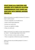 CPACC EXAM 2024 QUESTIONS AND ANSWERS WITH COMPLETE SOLUTION COMPREHENSIVE STUDY GUIDE 2026 QUESTIONS WITH VERIFIED ANSWERS GRADED A&plus;