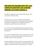 CPB PRACTICE EXAMINATION TEST 2026 COMPLETE QUESTIONS AND ANSWERS VERIFIED SOLUTIONS GRADED A&plus;