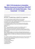 WGU C100 Introduction to Humanities Objective Assessment Actual Exam 2026&sol;2027 &ndash; Verified Q&A with Detailed Rationales &ndash; Pass Guaranteed &ndash; A&plus; Graded