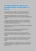 Test Bank for Ethical & Legal Issues in Canadian Nursing &vert; Full Prep Guide &vert; A&plus; Assured