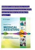 WORKSHEETS ANSWER KEYSMedical Assisting  Administrative & Clinical Competencies &lpar;MindTap  Course List&rpar; 9th Edition by Michelle Blesi&comma; All  Chapters 1 - 58