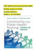 TEST BANK Community and Public Health   Nursing&colon; Evidence for Practice&comma;  4th Edition &lpar;DeMarco&rpar;&comma;   Chapters 1 - 25 &vert; All Chapters 