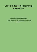 GTCC BIO 168 Test 1 Exam Prep &lpar;Chapters 1-4&rpar; &vert; 2026 Study Guide