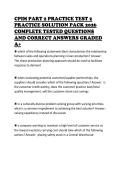 CPIM PART 2 PRACTICE TEST 2 PRACTICE SOLUTION PACK 2026 COMPLETE TESTED QUESTIONS AND CORRECT ANSWERS GRADED A&plus;
