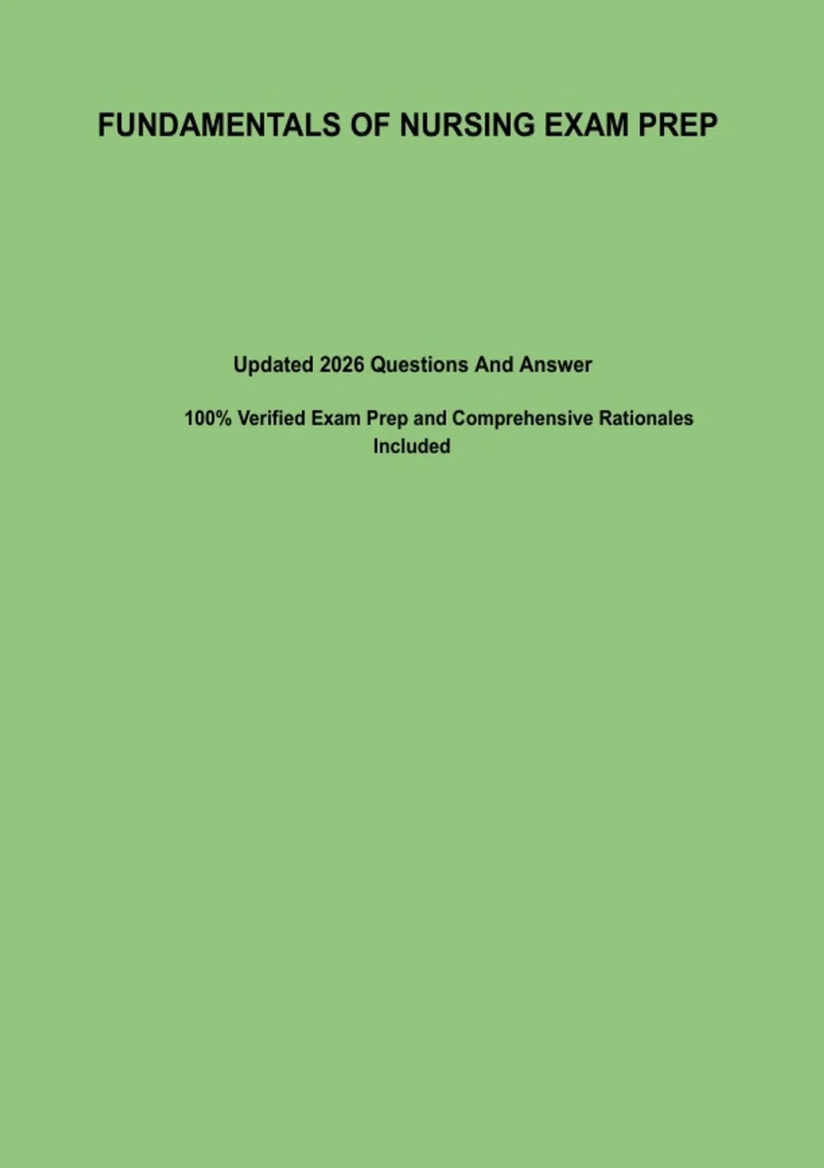 Fundamentals of Nursing Exam Prep 2026 | NCLEX & Study Guide - Nursing ...