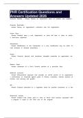 PHR Certification Questions and Answers Updated 2026
