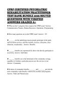 CPRP CERTIFIED PSYCHIATRIC REHABILITATION PRACTITIONER TEST BANK BUNDLE 2026 SOLVED QUESTIONS WITH VERIFIED ANSWERS GRADED A&plus;