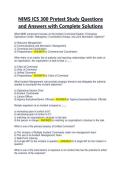 NIMS ICS 300 Pretest Study Questions and Answers with Complete Solutions&period;