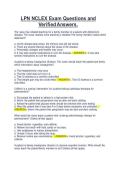 PN NCLEX Exam Questions and Verified Answers