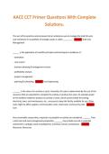AACE CCT Primer Questions With Complete  Solutions&period;