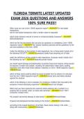 FLORIDA TERMITE LATEST UPDATED EXAM 2026 QUESTIONS AND ANSWERS 100- SURE PASS&excl;&excl;