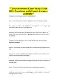 IT2 Advancement Exam Study Guide With Questions and Correct Answers 2026&sol;2027