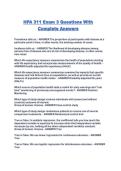 HPA 311 Exam 3 Questions With Complete Answers