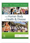 TEST BANK for The Human Body in Health & Disease 8th Edition by Kevin T&period; Patton &vert; Chapters 1&ndash;25 Complete &vert; Questions & Answers &vert; Latest 2025&sol;2026 Update