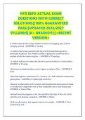 NYS BEFO ACTUAL EXAM  QUESTIONS WITH CORRECT  SOLUTIONS&vert;&vert;100&percnt; GUARANTEED  PASS&vert;&vert;UPDATED 2026&sol;2027  SYLLABUS&vert;&vert;A&plus; GRADED&excl;&excl;&excl;&vert;&vert;<RECENT  VERSION> 