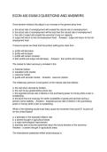 ECON 400 EXAM 2 QUESTIONS AND ANSWERS