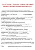 Law of Contracts Champions School of Real Estate Test Exam 2026&sol;2027 &ndash; Certified Questions and 100&percnt; Correct Answers