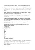 ECON 400 MODULE 1 QUIZ QUESTIONS & ANSWERS