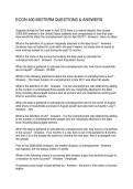 ECON 400 MIDTERM QUESTIONS & ANSWERS