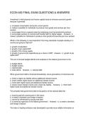 ECON 400 FINAL EXAM QUESTIONS & ANSWERS