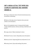 UNIT 6 MN566 ACTUAL TEST PAPER 2026 COMPLETE QUESTIONS AND ANSWERS GRADED A&plus;