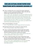 CRIS 605 ACTUAL EXAM PAPER 2026 QUESTIONS WITH ANSWERS GRADED A&plus;