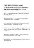 FIXED PROSTHODONTICS EXAM 2 COMPREHENSIVE SCRIPT 2026 QUESTIONS AND ANSWERS GUARANTEED TO PASS