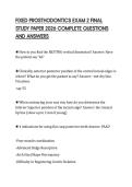 FIXED PROSTHODONTICS EXAM 2 FINAL STUDY PAPER 2026 COMPLETE QUESTIONS AND ANSWERSFIXED PROSTHODONTICS EXAM 2 FINAL STUDY PAPER 2026 COMPLETE QUESTIONS AND ANSWERS