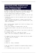 PHR&sol;SPHR EXAM&colon; Employee and Labor Relations Questions and Answers Updated 2026