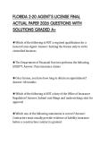 FLORIDA 2-20 AGENT&rsquo;S LICENSE FINAL ACTUAL PAPER 2026 QUESTIONS WITH SOLUTIONS GRADED A&plus;