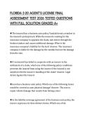 FLORIDA 2-20 AGENT&rsquo;S LICENSE FINAL ASSESSMENT TEST 2026 TESTED QUESTIONS WITH FULL SOLUTION GRADED A&plus;