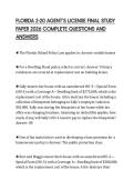 FLORIDA 2-20 AGENT&rsquo;S LICENSE FINAL STUDY PAPER 2026 COMPLETE QUESTIONS AND ANSWERS