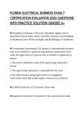 FLORIDA ELECTRICAL BUSINESS EXAM 7 CERTIFICATION EVALUATION 2026 QUESTIONS WITH PRACTICE SOLUTION GRADED A&plus;