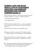 FLORIDA LAWS AND RULES DENTAL ACTUAL EXAM SCRIPT ADEX CDCA 2026 COMPLETE QUESTIONS AND VERIFIED ANSWERS GRADE A&plus;