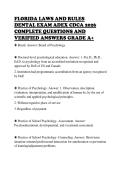 FLORIDA LAWS AND RULES DENTAL EXAM ADEX CDCA 2026 COMPLETE QUESTIONS AND VERIFIED ANSWERS GRADE A&plus;